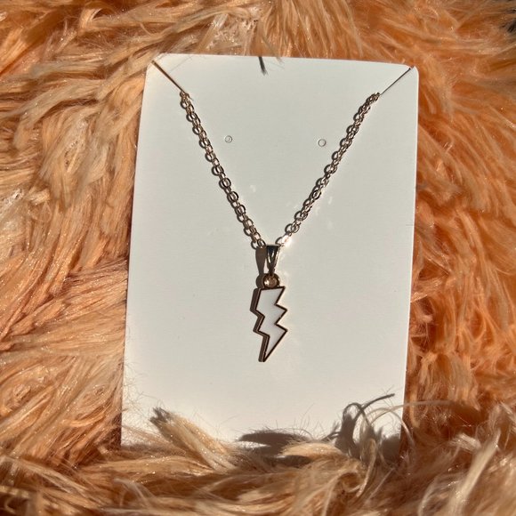 EmberLightCreations Jewelry White Lightning Bolt Chain Necklace